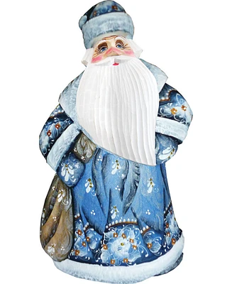 G.DeBrekht Woodcarved Hand Painted Ornamental Santa Figurine