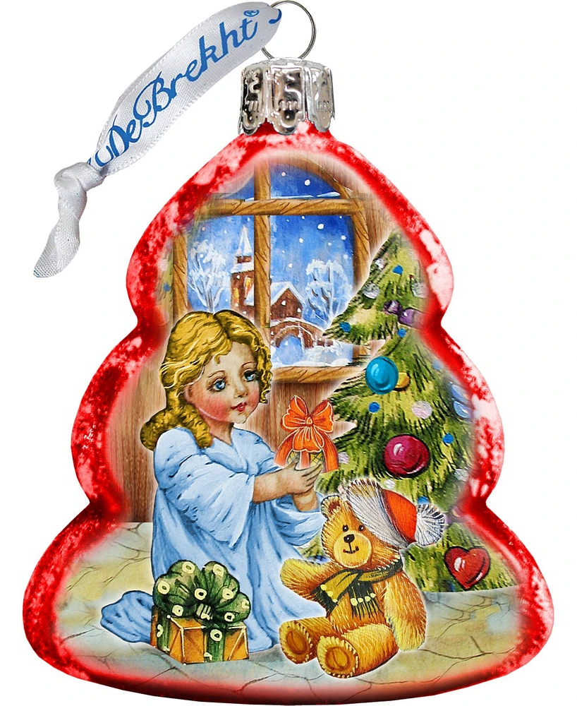 G.DeBrekht Nativity Santa Angel Glass Ornament