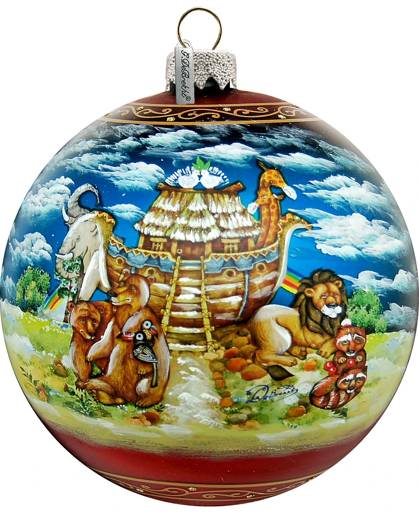 G.DeBrekht Limited Edition Oversized Noah Ark Ball Glass Ornament