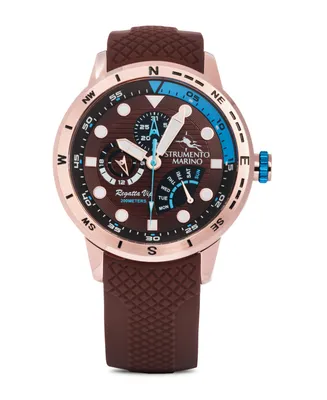 Strumento Marino Men's Regatta Vip Day Retrograde Brown Performance Timepiece Watch 46mm
