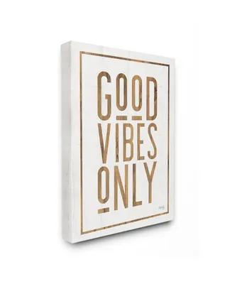 Stupell Industries Good Vibes Only Rustic White and Exposed Wood Look Sign