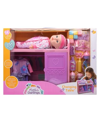New Adventures Little Darlings Toy Baby Doll Changing Table Play Set