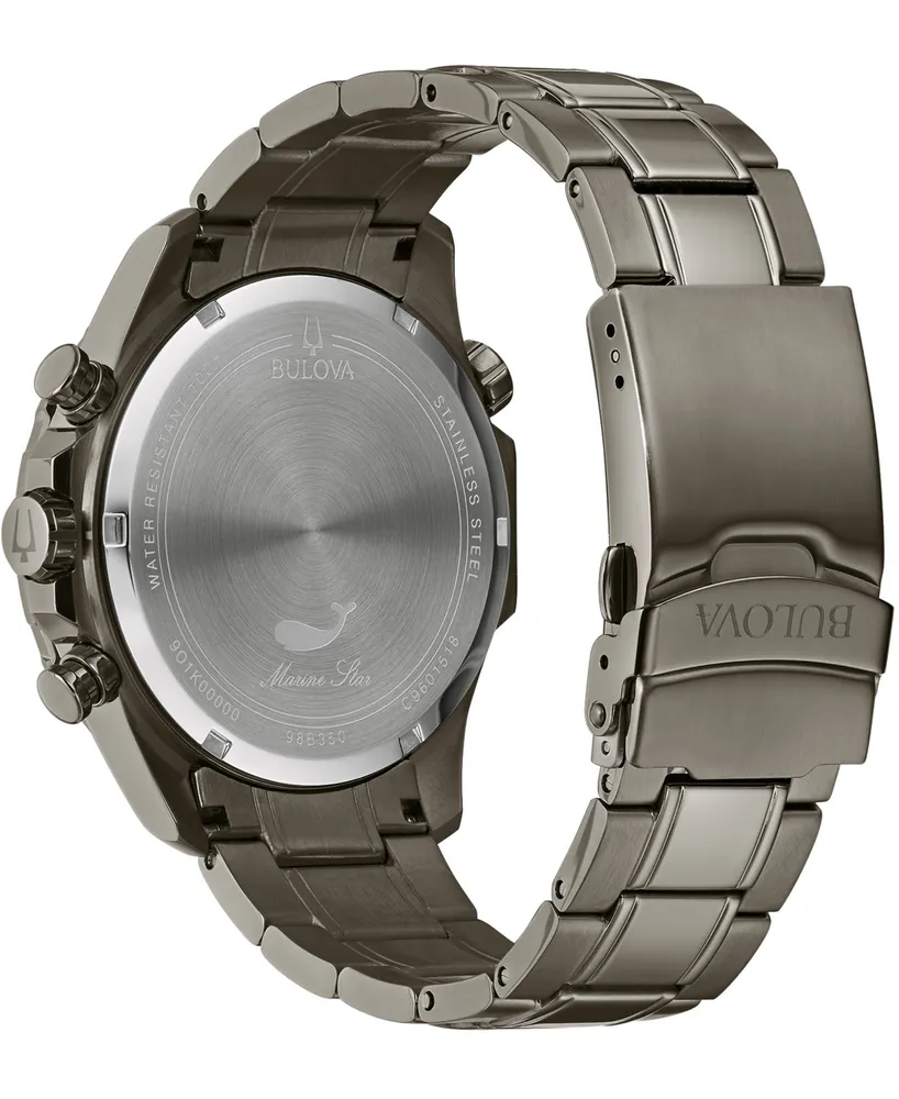 Bulova Men's Chronograph Marine Star Gray Stainless Steel Bracelet Watch 43mm