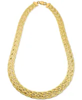 Giani Bernini Braided Chain 18" Statement Necklace in 18k Gold-Plated Sterling Silver, Created for Macy's