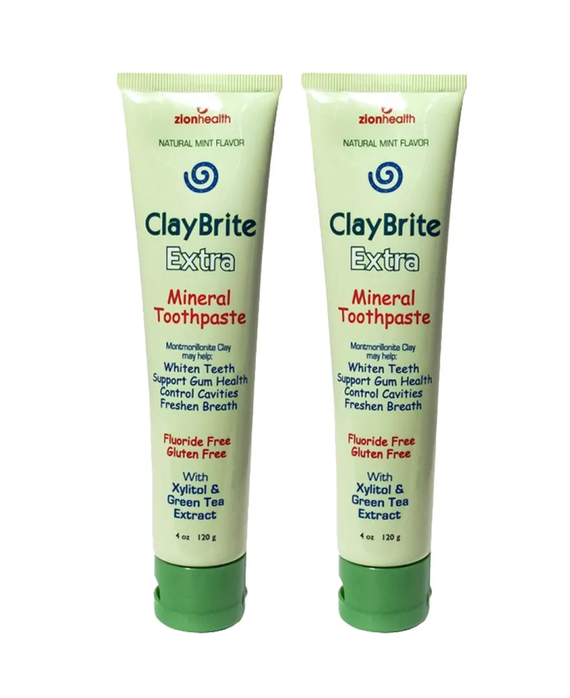 Zion Health Claybrite Extra Toothpaste Set of 2 Pack, 8oz