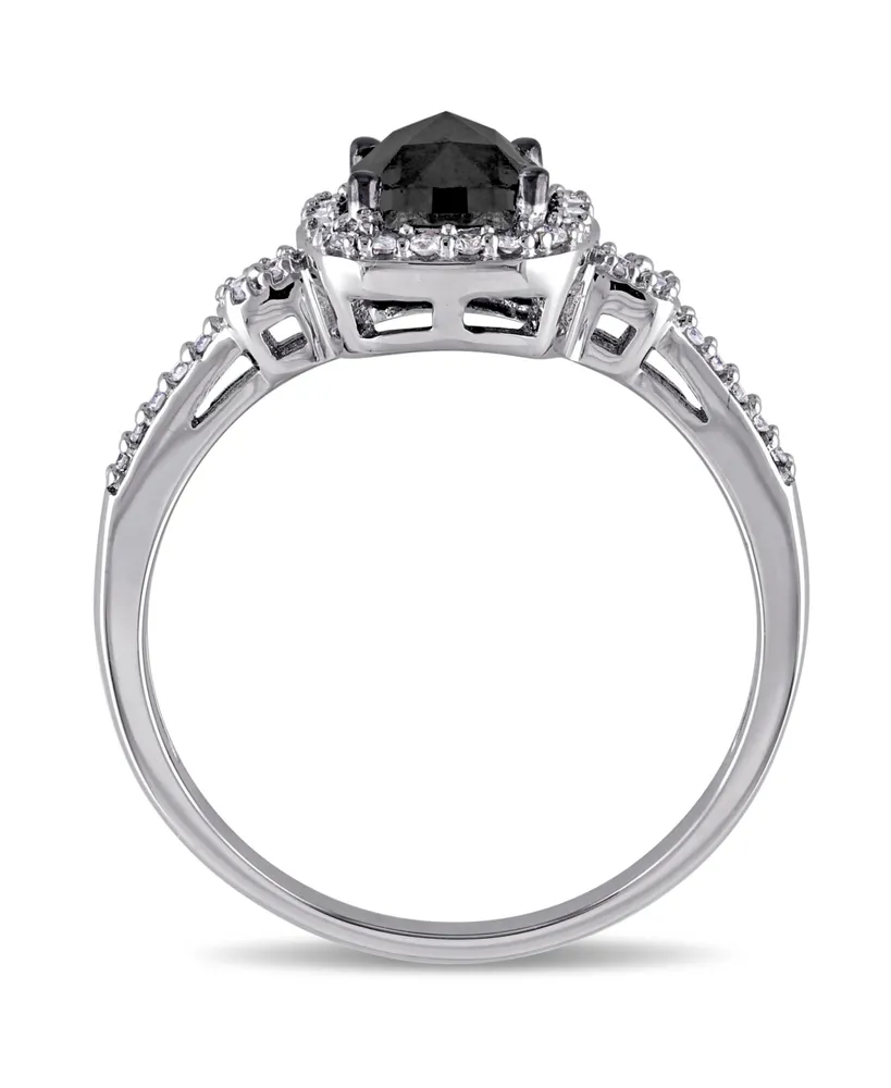 Black and White Diamond (1 ct. t.w.) Engagement Ring 14k Gold