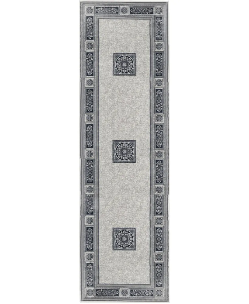 Closeout! Km Home Sanford Milan 2831OF28MA Gray 2'3" x 7'7" Runner Rug