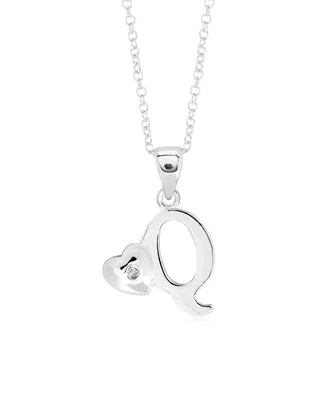 Rhona Sutton 4 Kids Children's Initial Heart Pendant Necklace in Sterling Silver