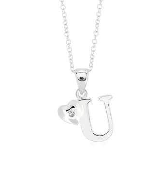 Rhona Sutton 4 Kids Children's Initial Heart Pendant Necklace in Sterling Silver