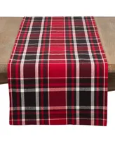 Saro Lifestyle Jarret Collection Classic Plaid Design Cotton Table Runner