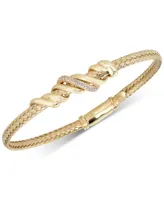 Diamond Twist Bangle Bracelet (1/8 ct. t.w.) in 14k Gold-Plated Sterling Silver - Gold