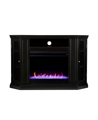 Southern Enterprises Stonington Color Changing Corner Convertible Electric Fireplace with Storage