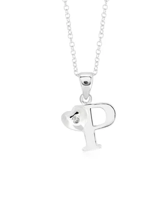 Rhona Sutton 4 Kids Children's Initial Heart Pendant Necklace in Sterling Silver