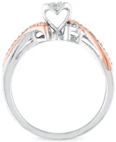 Diamond 1/5 ct. t.w. Ring in Sterling Silver and 10K Rose Gold