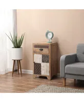 Luxen Home Wood Farmhouse Side And End Table