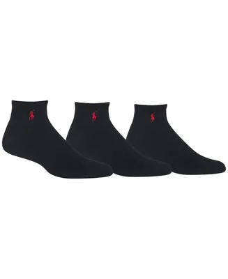 Polo Ralph Lauren Men's Socks, Extended Size Classic Athletic Quarter 3 Pack