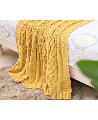 Happycare Textiles Knitted Luxury Chenille Throw, 51" x 67"