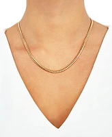 Curb Link 18" Chain Necklace in Sterling Silver or 18k Gold-Plated Over Sterling Silver