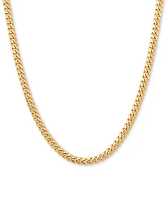 Curb Link 24" Chain Necklace Sterling Silver or 18k Gold-Plated Over