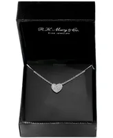 Effy Diamond Pave Heart 18" Pendant Necklace (1/8 ct. t.w.) Sterling Silver or 14k Gold-Plated