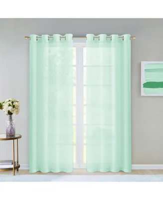 Malibu Linen Look Sheer Grommet Window Panel, 110" x 84"