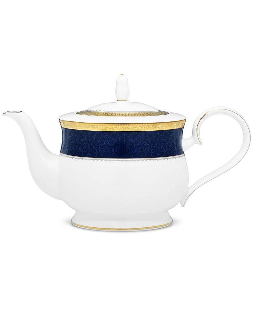 Noritake Odessa Cobalt Gold Tea Pot, 43 Oz.