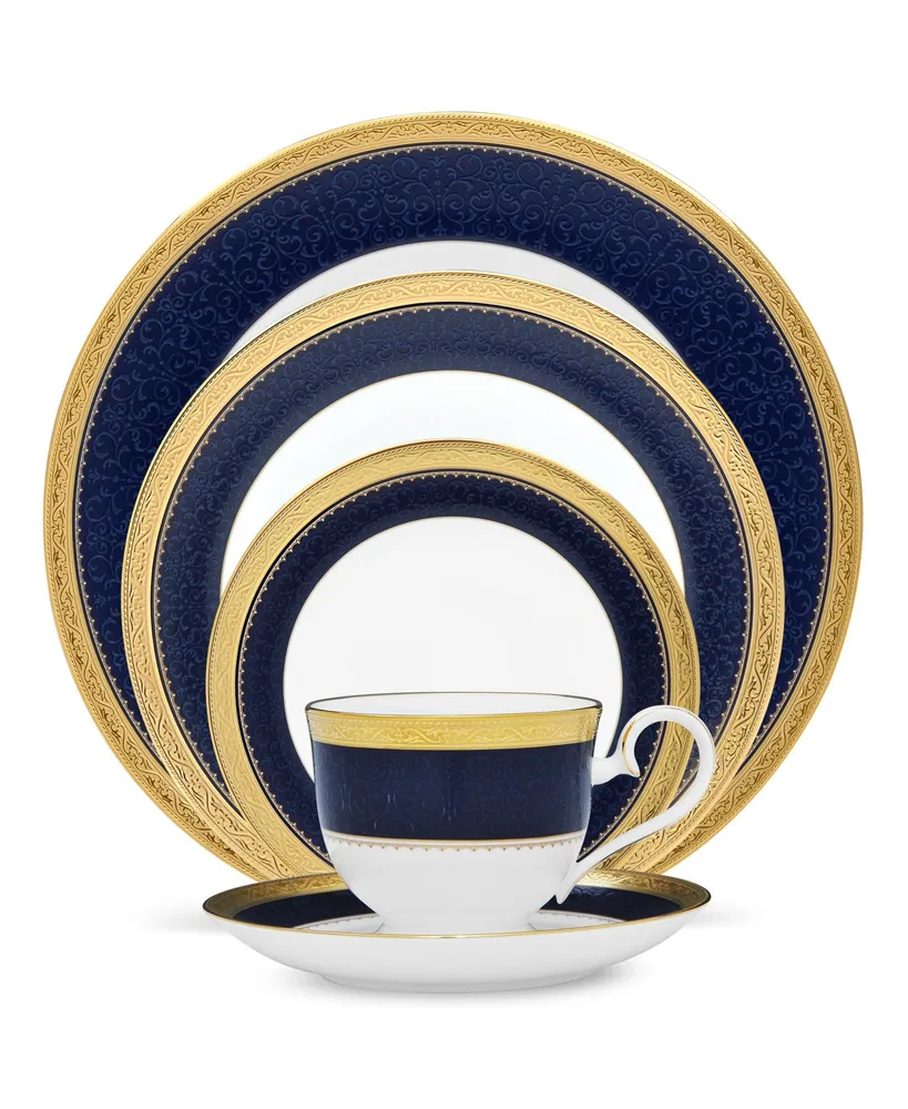 Noritake Odessa Cobalt Gold 5 Pc Place Setting