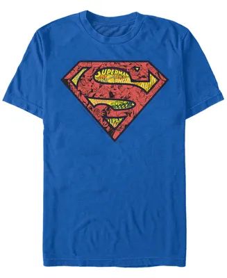 Fifth Sun Dc Men's Superman Comic Filled Logo Short Sleeve T-Shirt