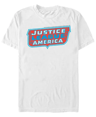 Fifth Sun Dc Men's Justice League of America Text Logo Short Sleeve T-Shirt
