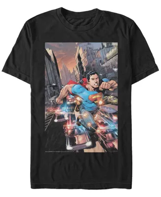 Fifth Sun Dc Men's Superman Bullets Action Poster Short Sleeve T-Shirt