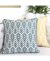 Homey Cozy Zoe Chevron Bow Square Decorative Throw Pillow