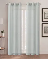 Au Natural 38" x 84" Canvas Mesh Semi-Sheer Curtain Set