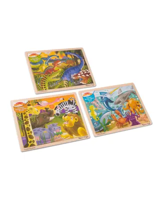 Melissa Doug Jigsaw Puzzle Bundle Dinosaur, Safari and Ocean