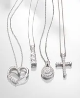 Diamond Heart Pendant Necklace (1/2 ct. t.w.) in Sterling Silver, 16 inches + 2 inch extender