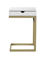 Loft Lyfe Adorna End C-Table with Drawer Usb Charging Ports and Outlets