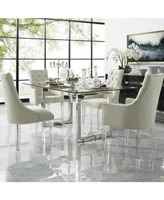 Inspired Home Marilyn Button Tufted Dining Chair with Acrylic Legs Set of 2