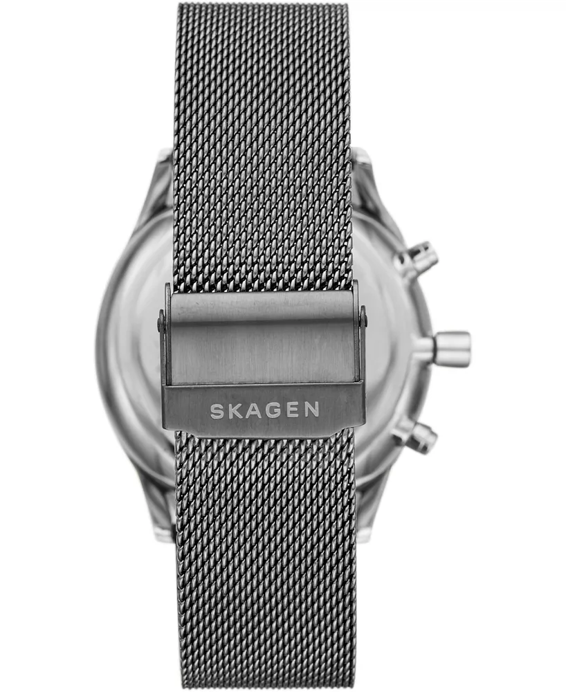 Skagen Men's Chronograph Holst Gunmetal Stainless Steel Mesh Bracelet Watch 42mm