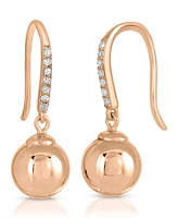 Brilliant Bubbles Diamond (1/10 ct. t.w.) Line Drop Earring Designed Sterling Silver, 14k Yellow Gold over Silver or Rose St