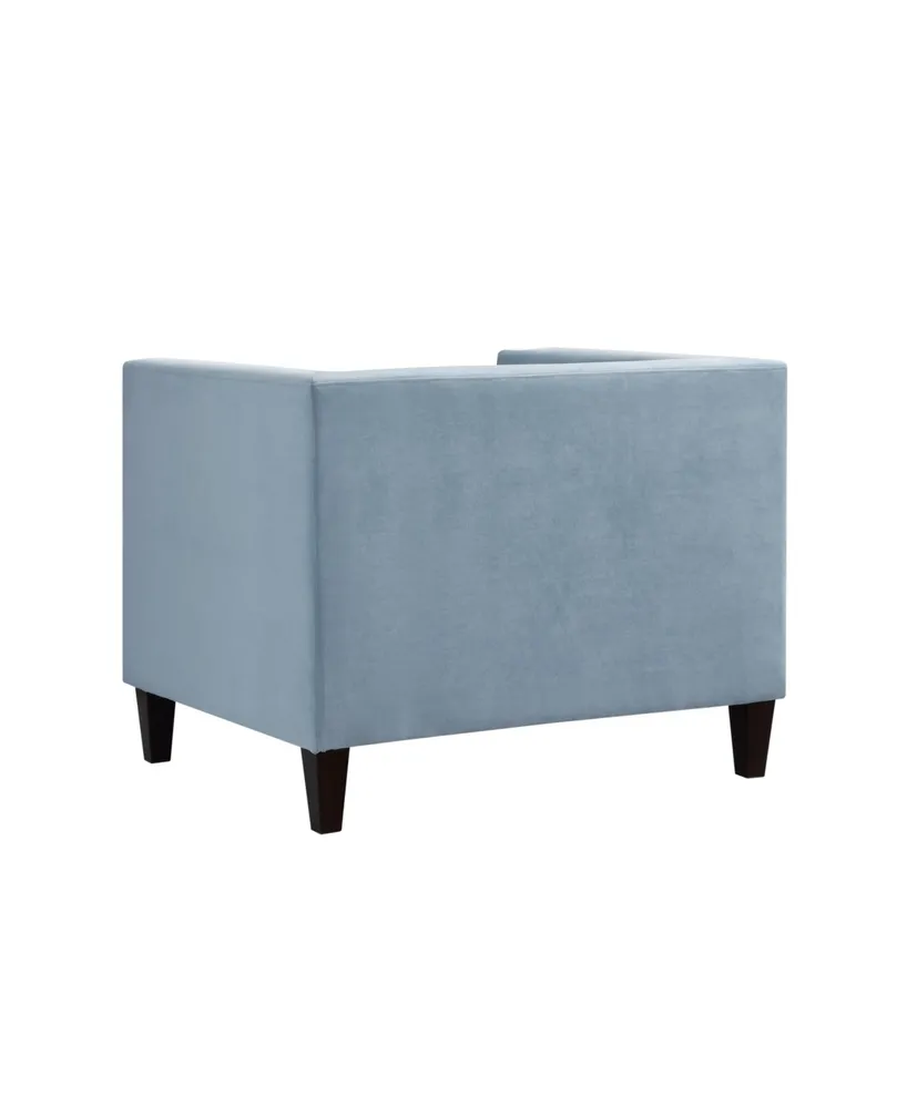 Inspired Home Lotte Velvet Button Tufted Square Club Chair
