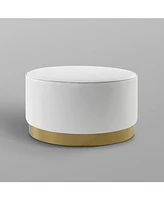 Nicole Miller Apoplline Upholstered Cocktail Ottoman with Metal Base