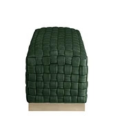 Nicole Miller Satine Woven Bench with Metal Base