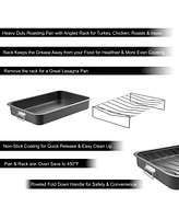 Lavish Home Nonstick Roasting Pan with Rack
