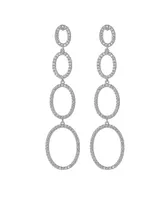 A&M Silver-Tone Quad Oval Drop Earrings - Silver