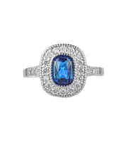 A&M Silver-Tone Sapphire Accent Ring - Silver