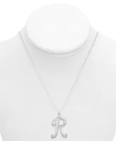 Diamond R Initial 18" Pendant Necklace (1/10 ct. t.w.) in Sterling Silver