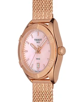 Tissot Women's Swiss Pr 100 Sport Chic T-Classic Rose Gold-Tone Stainless Steel Mesh Bracelet Watch 36mm
