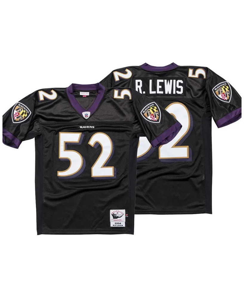 Men's Mitchell & Ness Ray Lewis Purple Baltimore Ravens Retired Player Name  & Number Long Sleeve Top