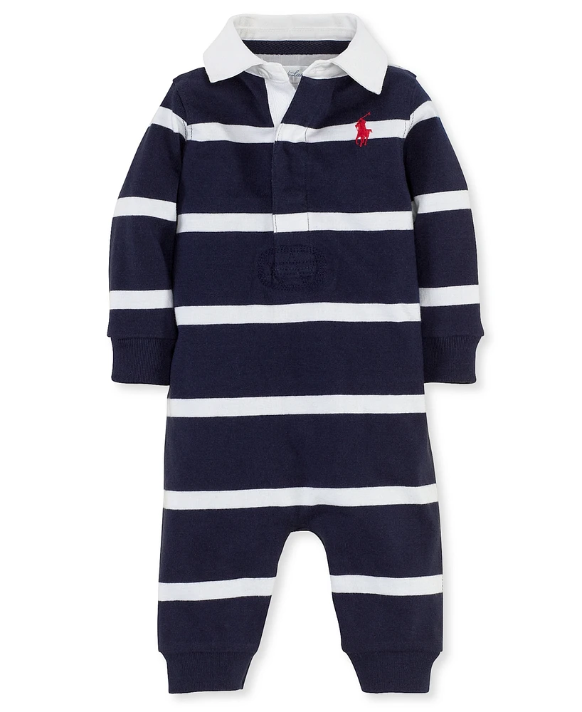 Polo Ralph Lauren Baby Boys Striped Rugby Cotton Coverall