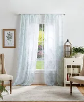 Martha Stewart Collection Bellefield Floral Sheer Curtain Panel Set, 50" x 95", Created For Macy's
