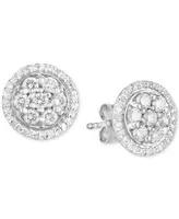 Forever Grown Diamonds Lab-Created Diamond Halo Cluster Stud Earrings (3/4 ct. t.w.) in Sterling Silver